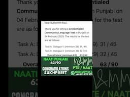 Congratulations Sukhpreet For Clearing NAATI Punjabi With Online Coaching and 1 on 1 Feedback