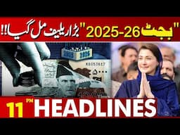 Punjab Budget 2025-26 | Big Relief For Public | 11 PM Headlines Lahore News HD | 16 June 25