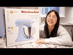 NEW KitchenAid Artisan Stand Mixer Unboxing + First Time Using ✨