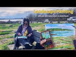 How to Sketch Landscape with Pen and Watercolors 🎨 Composition, Use of Lines and Colors