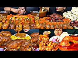ASMR EATING SPICY CHICKEN CURRY, EGG CURRY, MUTTON CURRY | BEST INDIAN FOOD MUKBANG |Foodie India|