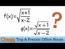 Are they the same function? Be careful with the domain! Chegg Trig/Precalculus office hour