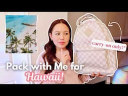 Pack with me for a week in Hawaii 🌺 the ultimate pack with me, carry-on only, what to pack, spring