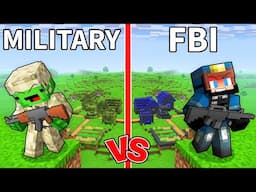 Mikey and JJ Left MILITARY vs FBI Village in Minecraft (Maizen)