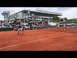 Pavic and Arevalo vs Martinez and Munar.  Courts side view highlights Roland Garros Doubles