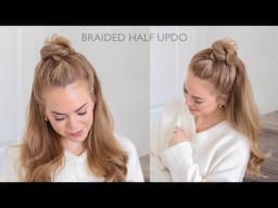 HALF UPDO MINI BUN | Braided Hairstyle for Long Hair