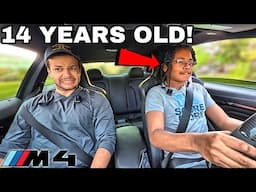 *SCARY* Teaching a 14 Year Old HOW TO DRIVE FAST in a Straight Piped BMW M4 F82 [LOUD EXHAUST]