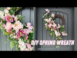 DIY romantic cascading garden rose wreath/ Cottage style wreath tutorial