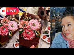 this week’s live—painting flowers on thrifted jewelry box❤️