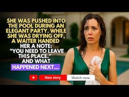 She Was Pushed Into The Pool During An Elegant Party. While She Was Drying Off, A Waiter Handed...
