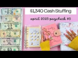 APRIL NO. 5 CASH STUFFING OF 2025 | Paycheck Cash Stuffing | SAVINGS CHALLENGE STUFFING | April #5