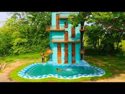 How To Build My Dream Villa And Design Swimming Pool By Ancient Skills In Forest