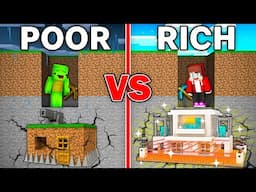 Mikey POOR vs JJ RICH Security Base Mine Battle in Minecraft - Maizen