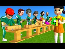 Scary Teacher 3D vs Squid Game Who Faster Hand Squid Girl Solve Rubik Level Max Challenge Who's Boss