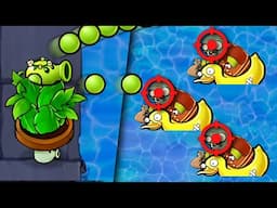 1 Plant, 3 Lanes, 8 PEAS!! (Plants vs Zombies: Hybrid Edition #23)