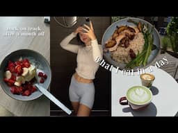 WHAT I EAT IN A DAY - getting back on track after a month and a half off (healthy & easy meals)