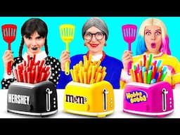 Wednesday vs Grandma Cooking Challenge | Funny Food Challenges by AZaZa
