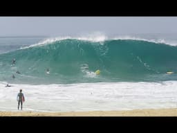 THE WEDGE - Heavy Wipeouts and Tubes - First summer swell! (Raw Footage)