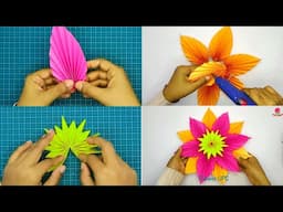 Paper flower wall hanging | Wall hanging with paper | Easy Paper Wall Decoration