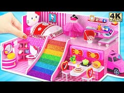 Build the CUTEST Miniature Hello Kitty House EVER with Rainbow Slide ❤️   DIY Miniature House