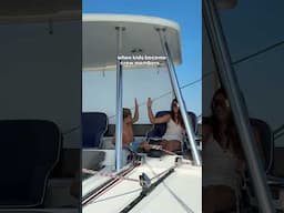 Kids being an important part of our crew #sailing #sailingfamily #boatlife #ocean #familylife #sail