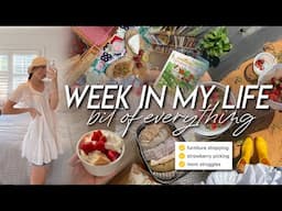 WEEK IN MY LIFE | furniture shopping, mom struggles, picking out countertops, & strawberry picking 🍓