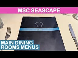 MSC Seascape: Main Dining Rooms - Full Menus