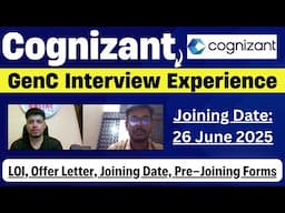 🔥Cognizant GenC Interview Experience |Cognizant Offer Letter, Joining Date, Pre-Joining Form Process