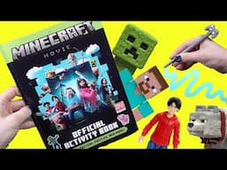 Minecraft Movie DIY Activity Coloring Book with Stickers, Posters, Puzzles, Games with Steve, Dennis