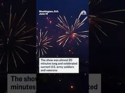 Fireworks light up the sky during the Army's 250th anniversary parade