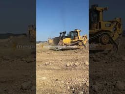Two Caterpillar Dozers Pushing & Ripping On A Road Project!