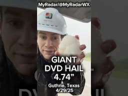 GIANT DVD sized hail in Texas