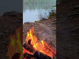 camping in the rain and enjoying the campfire