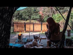 Coziest Solo Camping in the rain, Relax and Sleep in the tent | Camping Rain ASMR