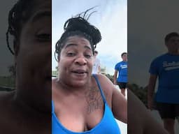 Grown Lady sitting at the beach and Kid come and ask her this 😂 Watch til end #shorts