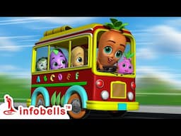 Bus Song - The Wheels On The Bus Goes Round and Round | Nursery Rhymes & Baby Songs | Infobells