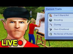 Sims 3 Painter's Challenge, LIVE! But I CAN'T STAND ART!