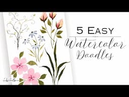 BEGINNER FRIENDLY! 🤩 5 Brushes… 5 Brush Strokes: Easy Watercolor GUARANTEED to Help You Improve!