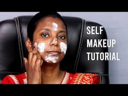 Self Party Makeup For Beginners/ Self Makeup With Red Saree/ Summer Makeup /Makeup Tutorial