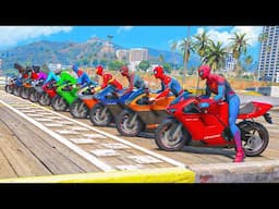 SPIDER MAN RANDOM VS SKIBIDI TOILET | All SUPERHEROES Racing Challenge Sea Ramp Competition~! #1123