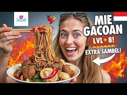 British Couple Try SPICIEST NOODLES in YOGYAKARTA 🌶️ Mie Gacoan LVL 8 in INDONESIA!