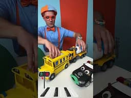 SAD, WORRIED & ANGRY Bus! Learns Emotions with Toy Cars! #shorts #Blippi #Meekah