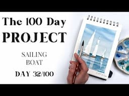 Use THIS trick to paint a SAILING BOAT. Easy painting idea 32/100