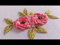 Beautiful rose flower embroidery design