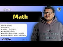 Math for DSA Explained in Telugu | Prime, GCD, LCM, Sieve, Modular Arithmetic, nCr | srkcodes