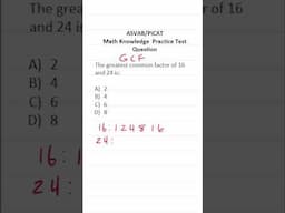 Greatest Common Factor: ASVAB/PiCAT Arithmetic Reasoning Practice Test Q  #acetheasvab  #grammarhero
