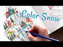 HOW to COLOR SNOW ❄️⛄️ in Magical Worlds by Johanna Basford | ft. Woomer Pencils CHEAP but SO NICE!