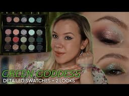 Bella Beaute Bar Green Goddess Palette | Detailed swatches and 2 looks