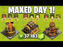 Maxing All 3 Craftable Defenses in Clash of Clans! (Hook Tower, Flame Spinner & Crushing Mortar)