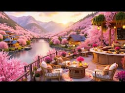 Romantic Spring Morning 🌸 Warm Jazz & Candlelit Café Ambience for Unwinding
